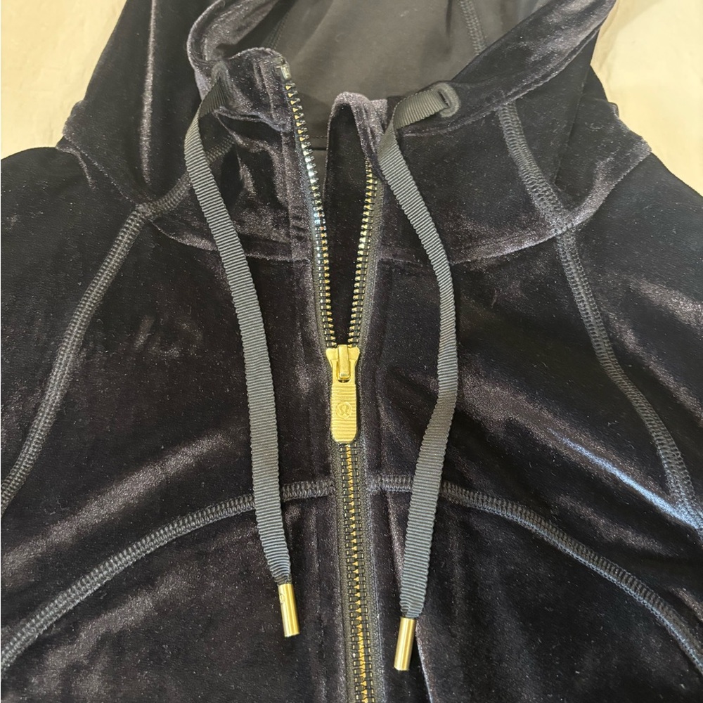 Lululemon velvet jacket with gold accents